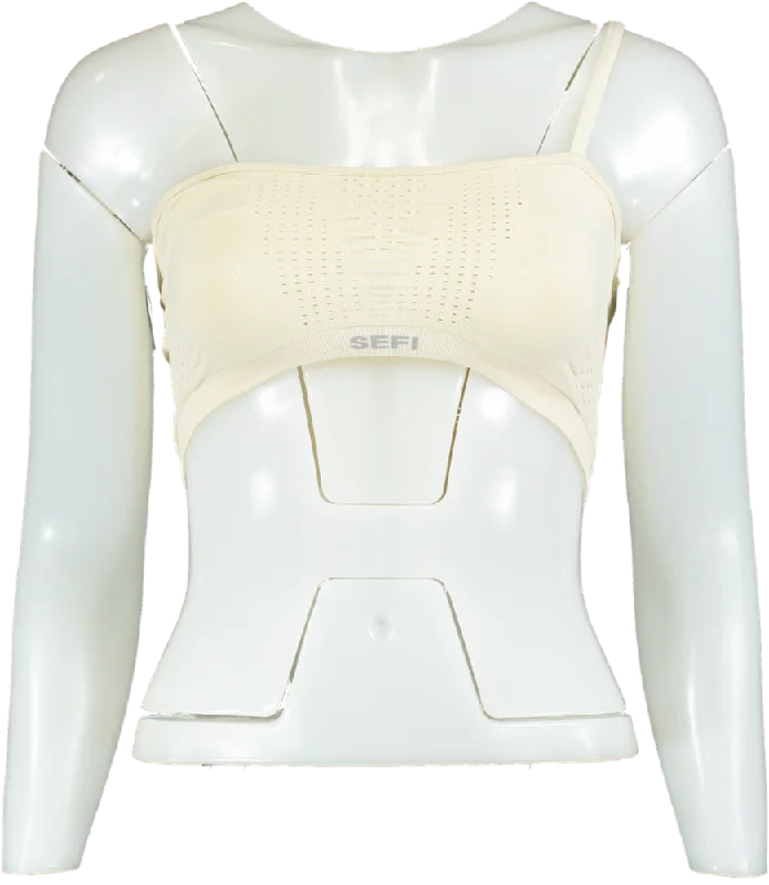 Buy More, Save More SEFI Whipped Cream Waffle Asymmetric Bandeau Bra UK S