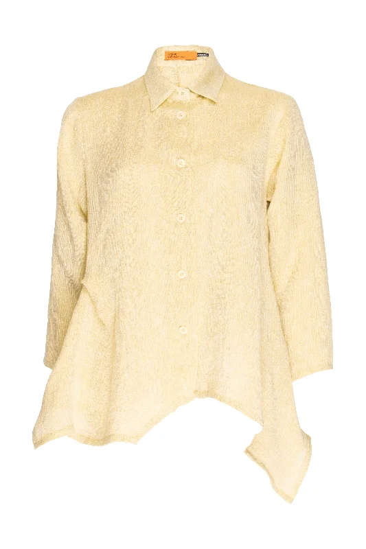Seasonal Sale Asymmetric Angle Shirt - Lemon Linen 9772