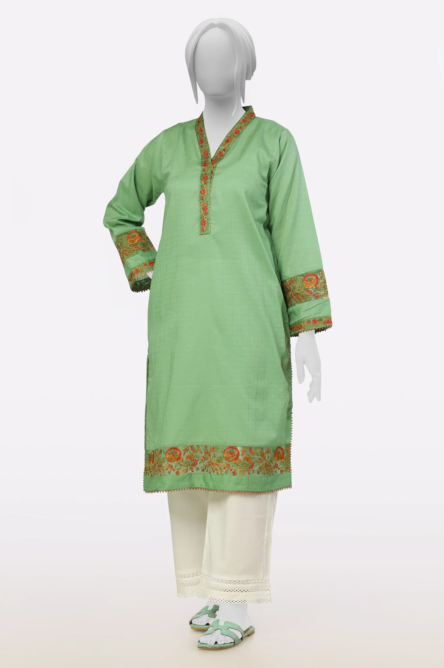 Best Sellers Green Embroidered Kurti