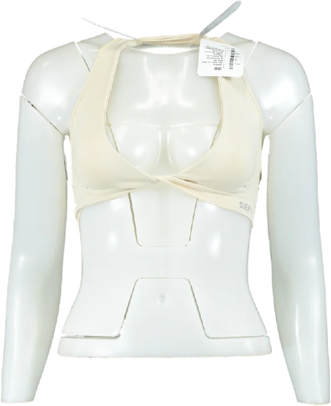 Unbeatable Deals Waffle Whipped Cream Halter Bra UK M
