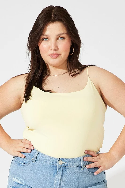 Special Offers, Don't Miss Yellow Singlet Top Scoop Neck Supersoft