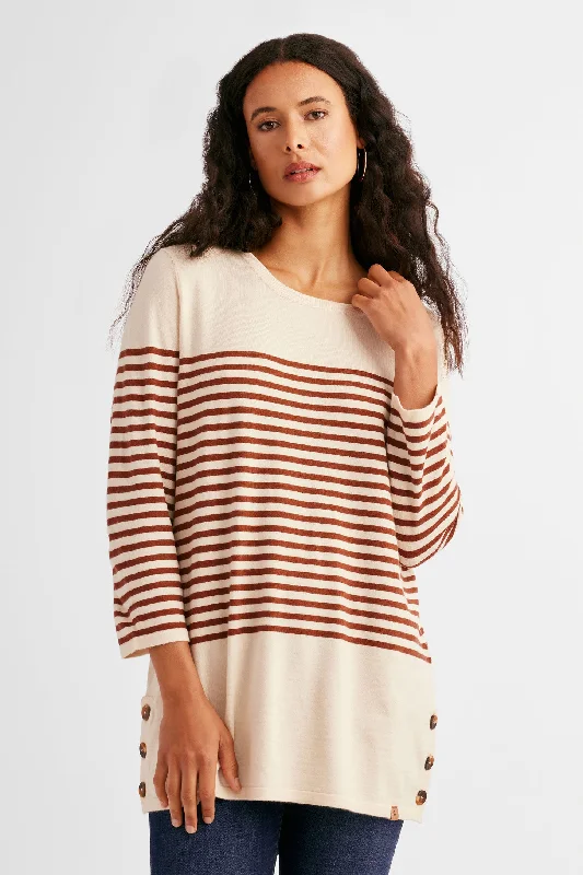 Cozy Chic Promotions Tricot col bateau à rayures - Femme