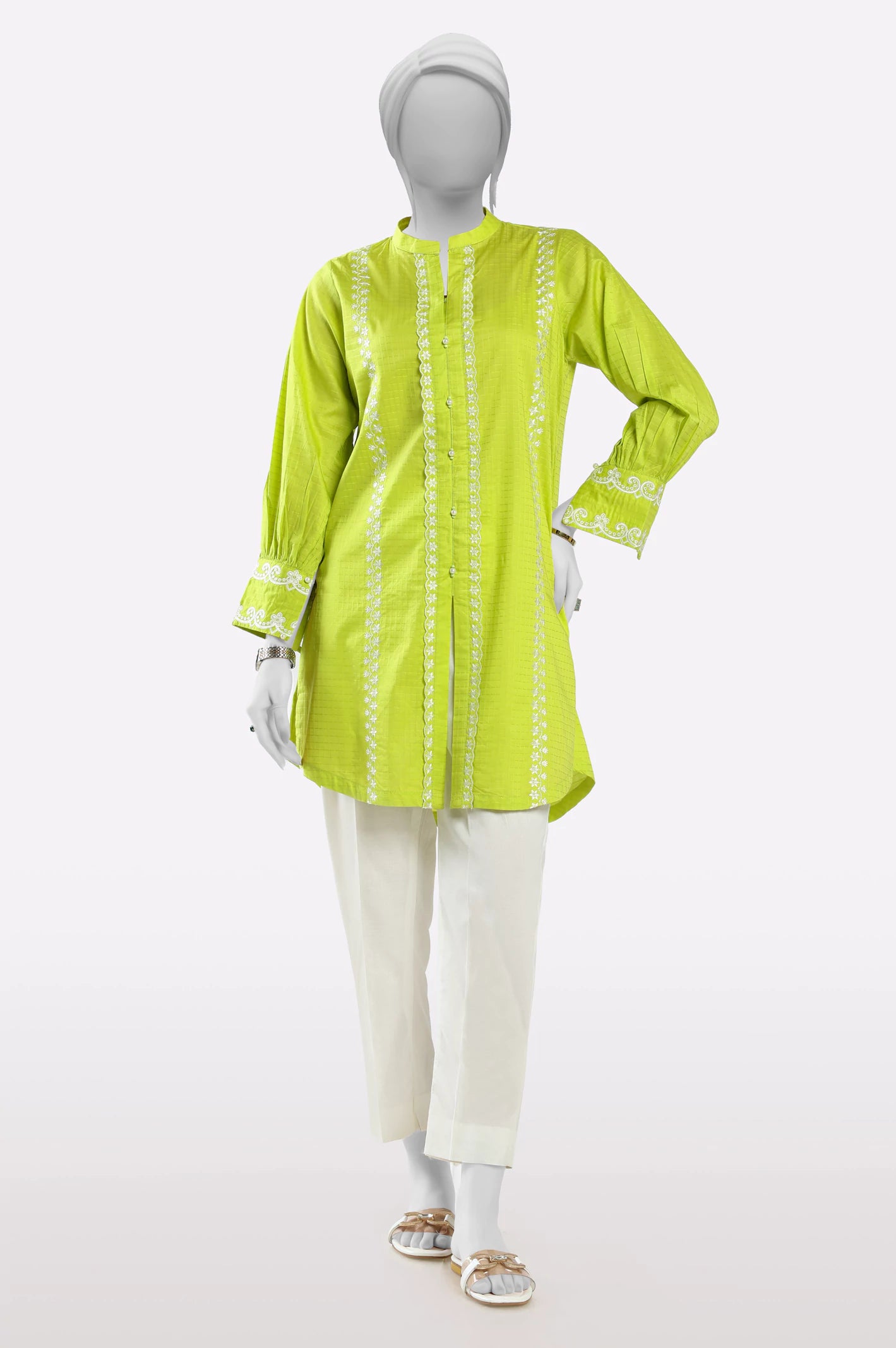 Hot Brand Discounts Light Green Embroidered Kurti