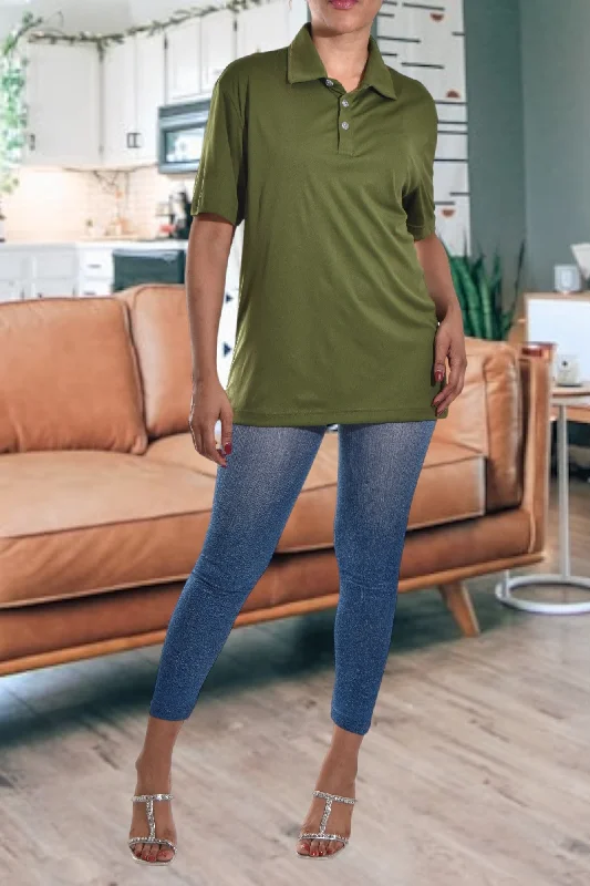 Minimalist Fashion Sale Olive Collar Top