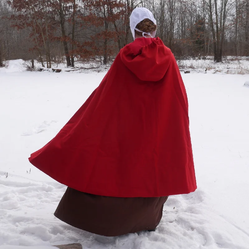 Fashion Forward Ladies Red Wool Cloak