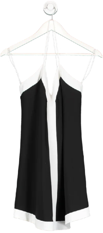 Dive Into Trendy Styles Alice + Olivia Black Contrast Panel Strappy Back Top UK XS