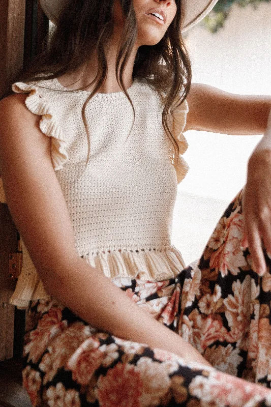 Easy Elegance Sales Katia Frill Knitted Top - Cream