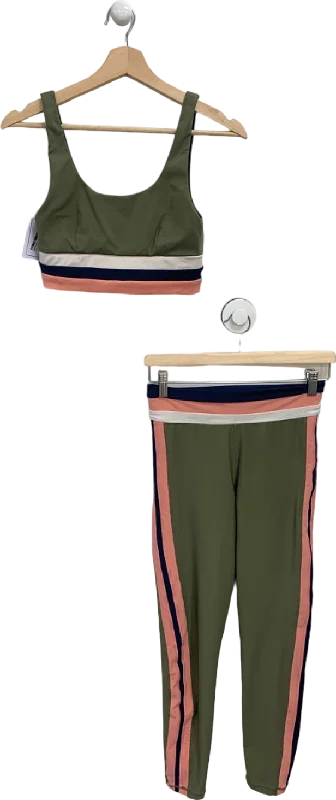 Flash Sale, Don't Miss The Upside Khaki Striped 2-piece Activewear Set UK S