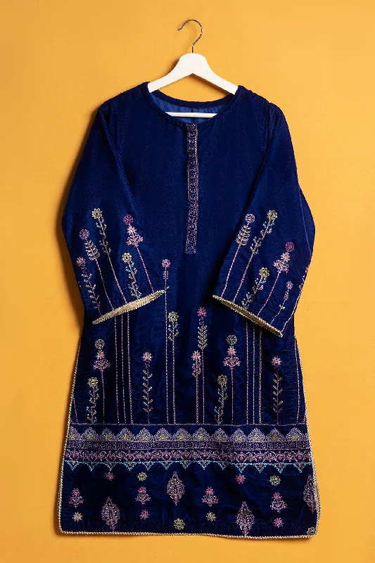 Modern Chic Discounts "LOKINA" Embroidered Velvet Shirt