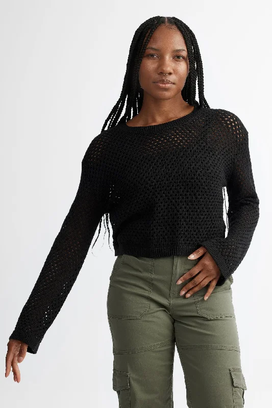 Everyday Elegance Sale Chandail en crochet coupe écourtée - Femme
