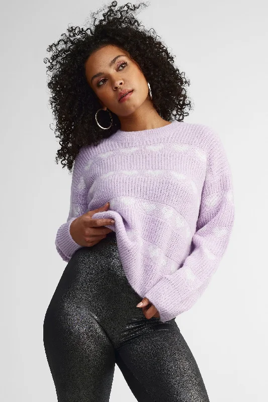 Premium Style Offers Chandail col rond tricot jacquard - Femme