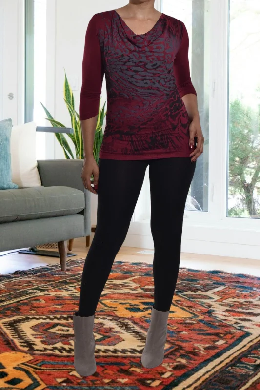 New Season Fashion Preview Maroon Printed Top