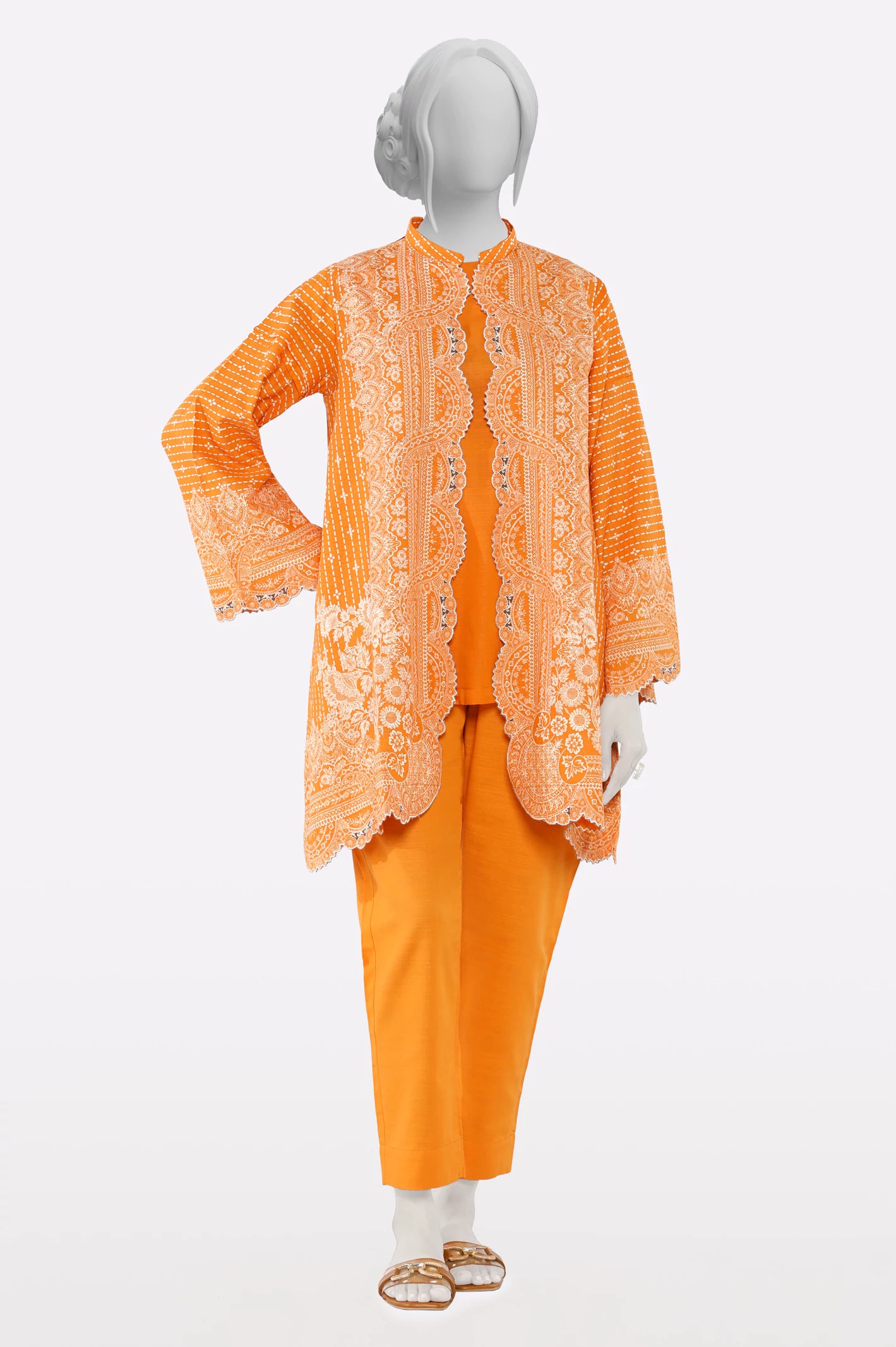 Premium Style Orange Printed 2PC