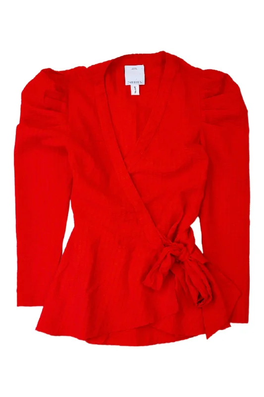 Flirty Fashion Discounts C/MEO COLLECTIVE - Textured Wrap Top
