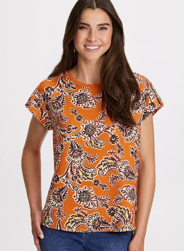 Sale Event, Prices Rock Medallion Cap Sleeve Top