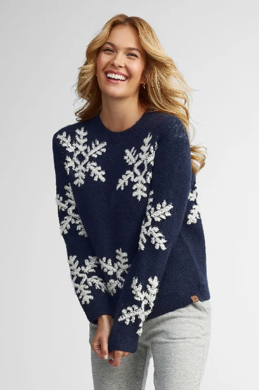 Stylish Looks Chandail col montant tricot jacquard flocons - Femme