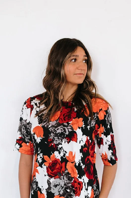 Black & Red Floral