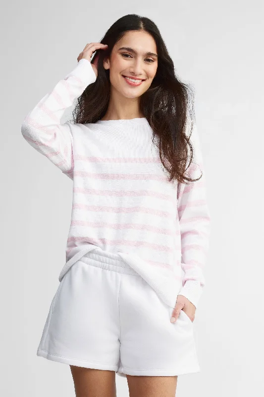 Sophisticated Street Style Offers Chandail col rond tricot rayé - Femme