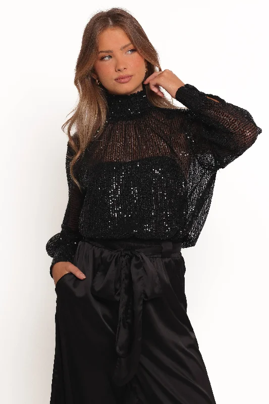 Unleash Your Style Stasya Sequin Top - Black