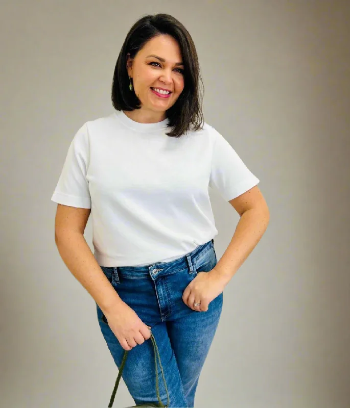 Top Brand Discounts White Premium Cotton Rich T Shirt