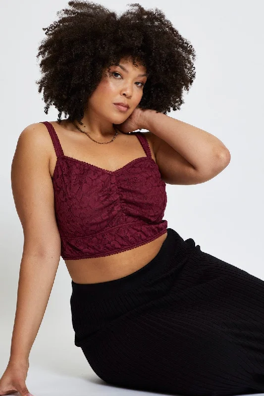 New Styles Just In Red Lace Bralette