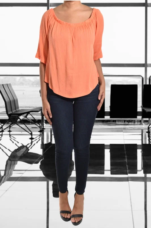 High-End Style Discounts Ladies Orange Top