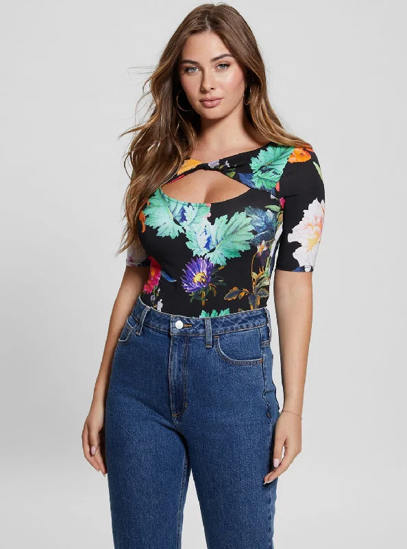 Explore What's New Eco Garden Print Clara Twisted Top