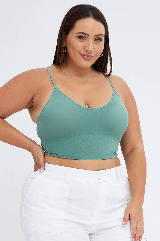 Must-Have Style Discounts Green Seamless Bralette
