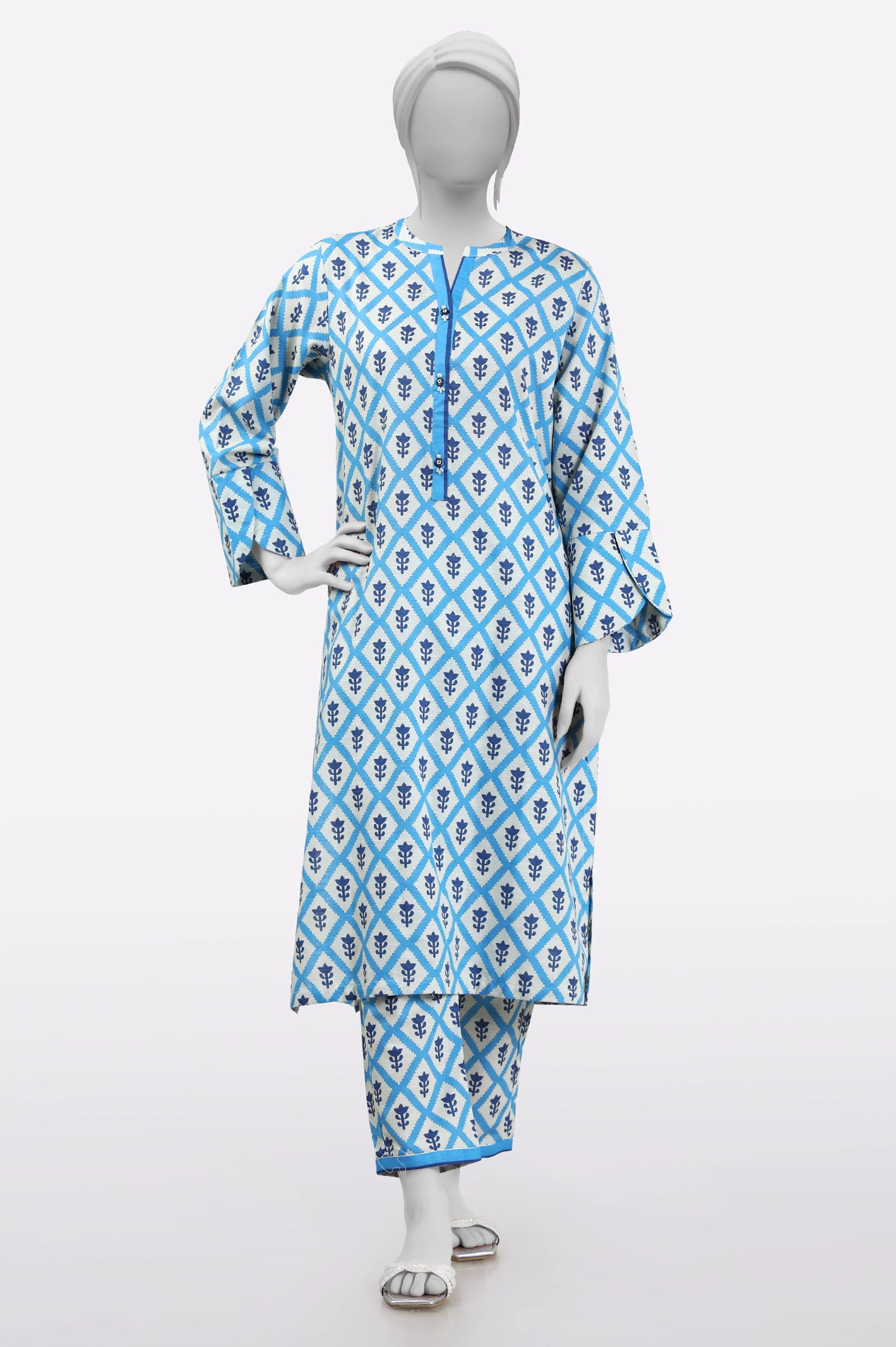 Seasonal Fashion Blue Printed 2PC