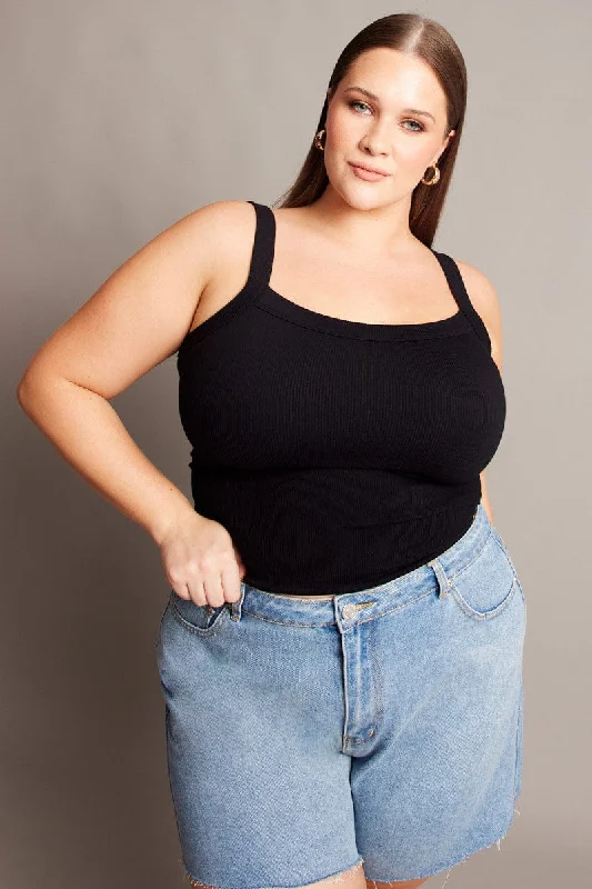 Effortless Style, Endless Impact Black Singlet Skinny Fit Round Neck