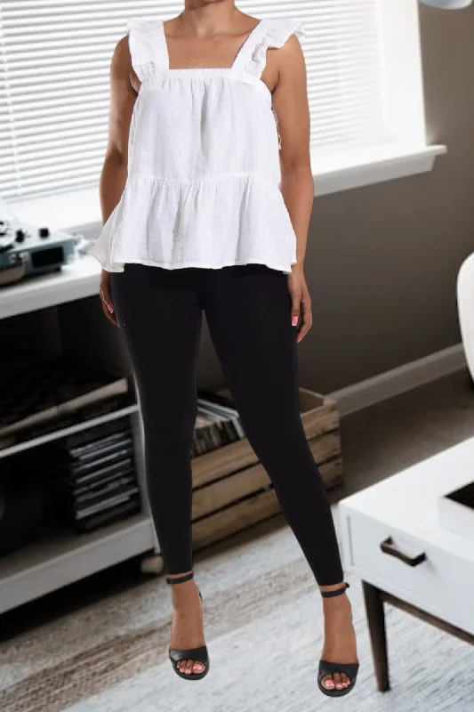 Stylish Deals White Ruffle Top