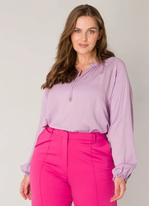 Clearance Event violette Bluse mit langen Ärmeln