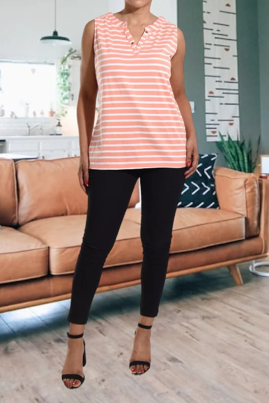 Casual Chic Striped Pink Top