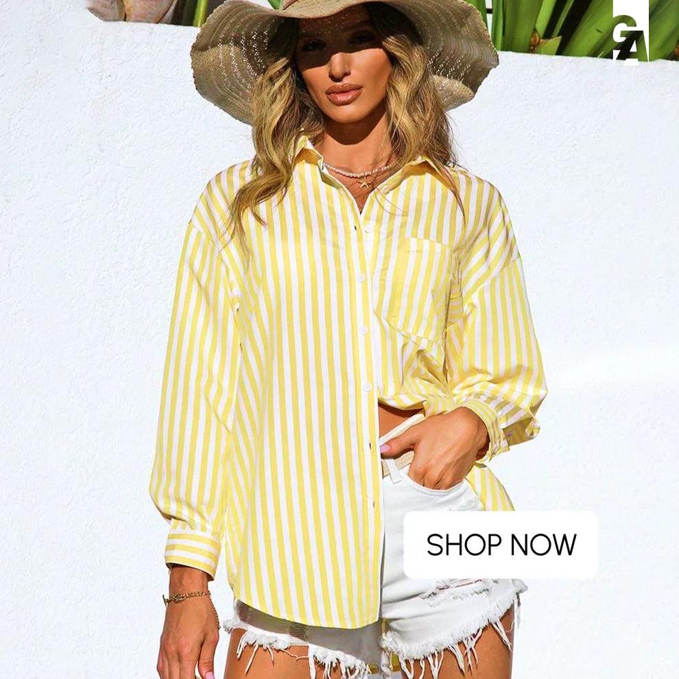 The Latest Fashion Trends Lotus Striped Summer Oversized Shirt