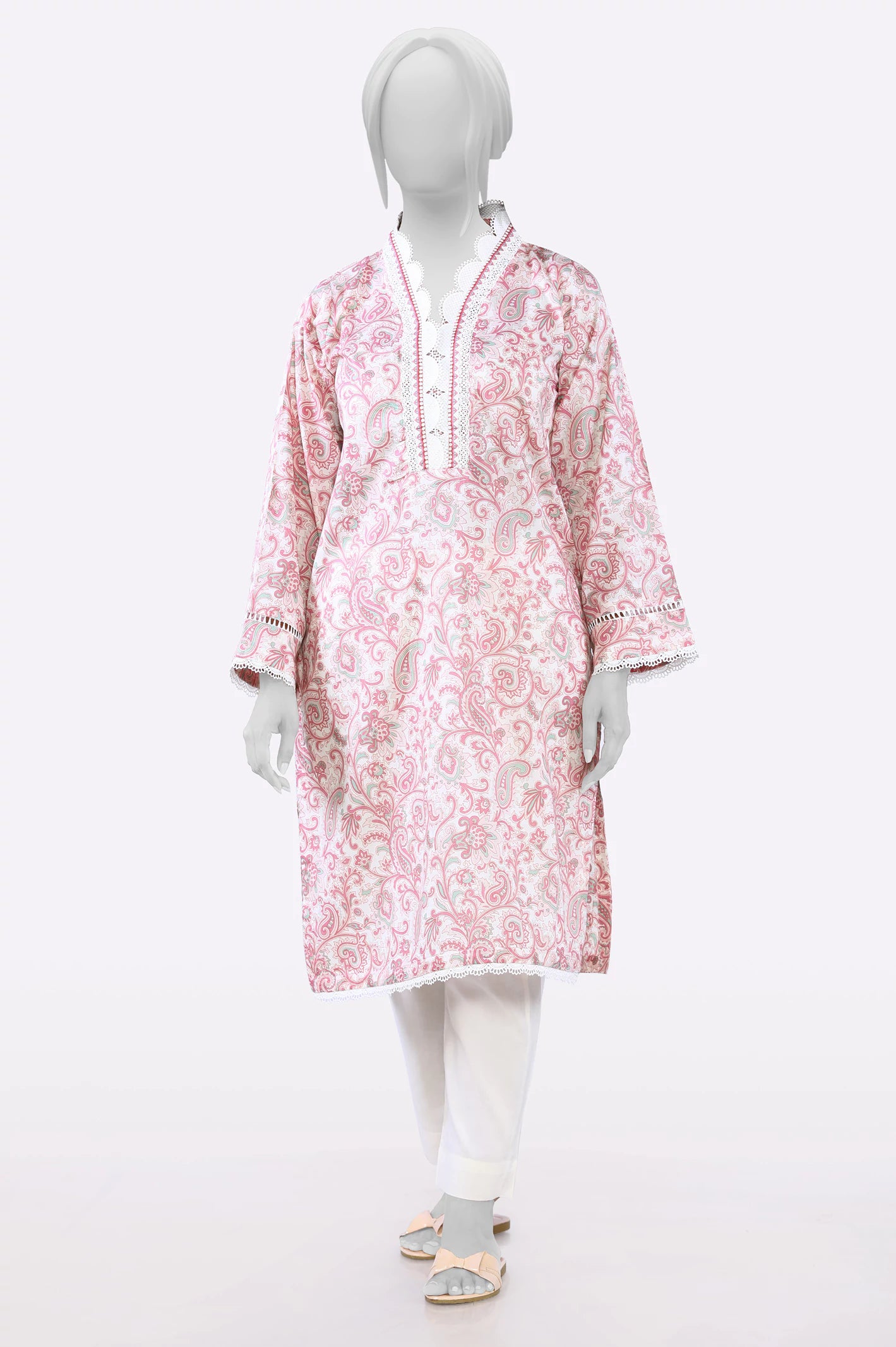Chic Styles Off White Printed Kurti