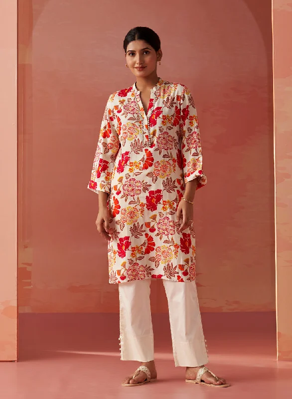 Big Discounts Yasmin Fuschia Printed Rayon Kurti for Women