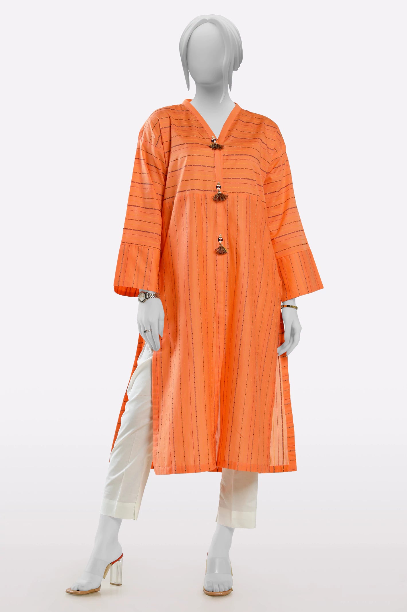Fashion Essentials Orange Stylised Kurti