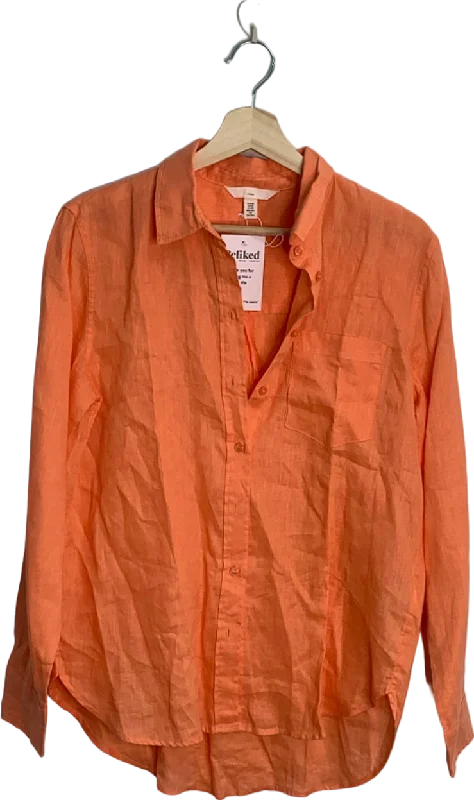 Ride The Style Wave H&M Orange Linen Shirt UK 6