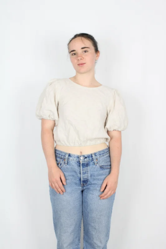 Seasonal Fashion Ruby - Puff Linen Top