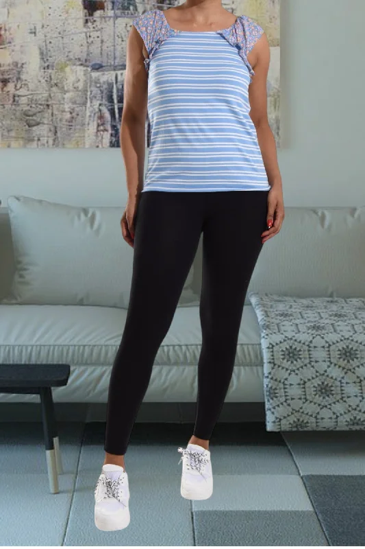 Fashion Forward Ladies Blue Striped Top