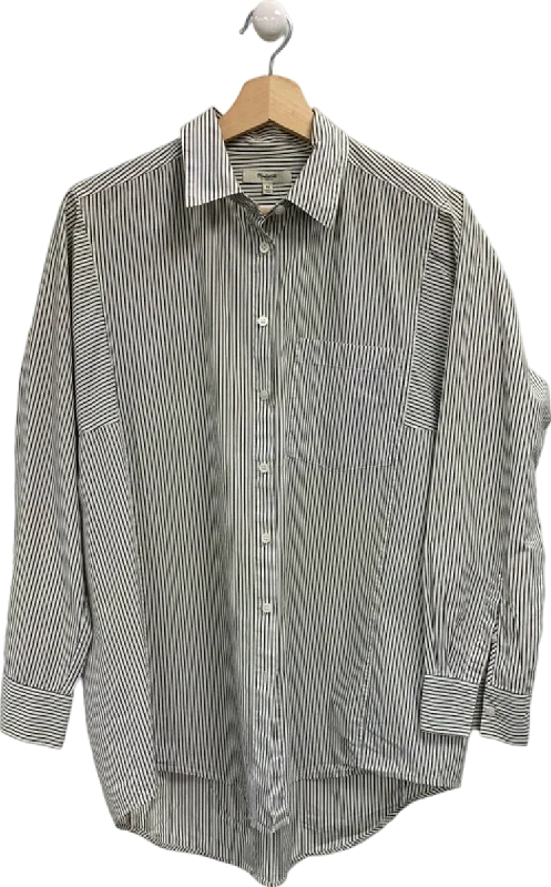 Limited Edition Madewell Black & White Striped Button-Up Shirt UK M