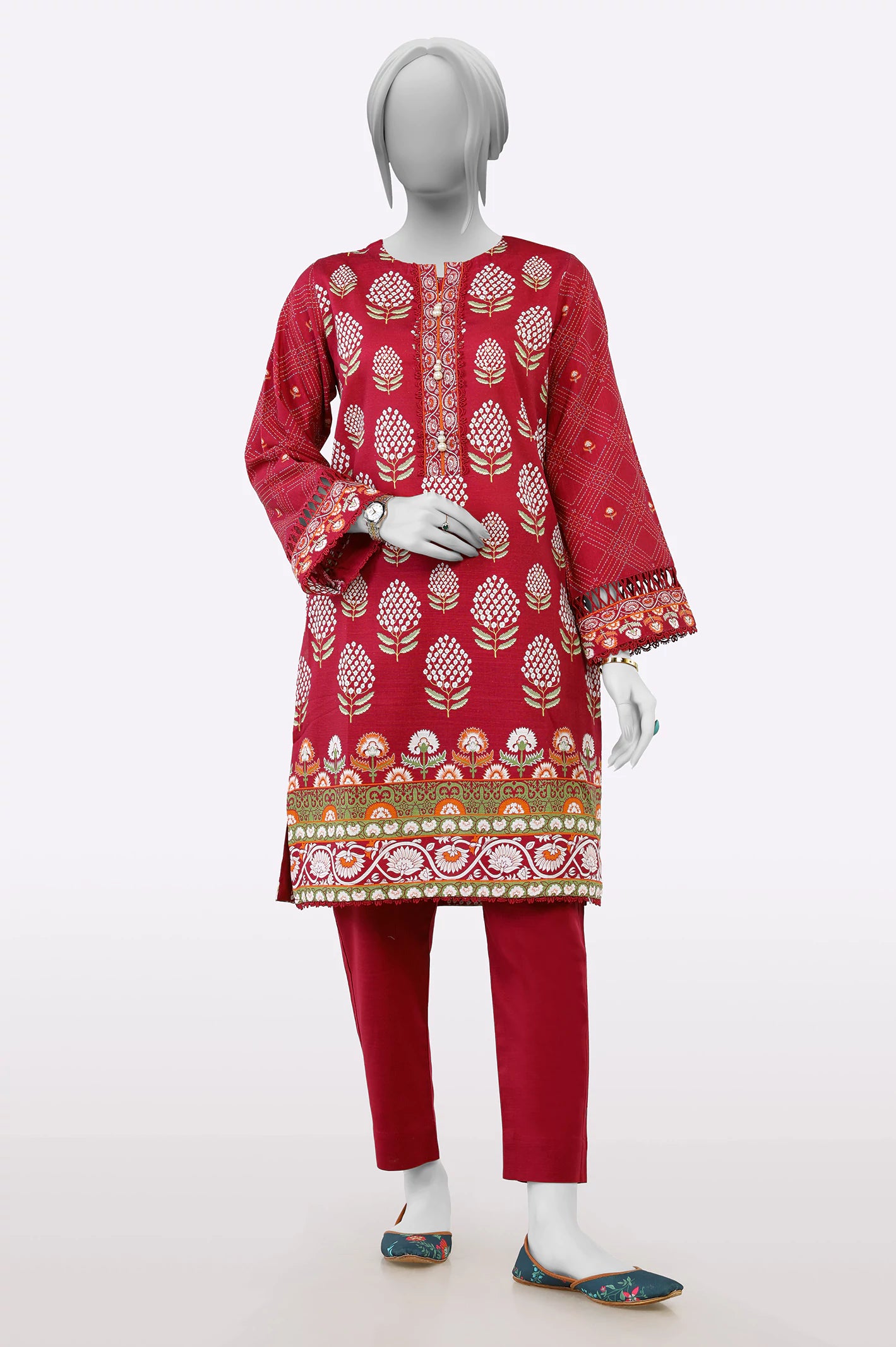 Smart Casual Deals Pink Printed 2PC