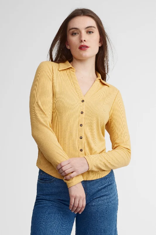 Hot Picks Chandail polo manches longues modal - Femme