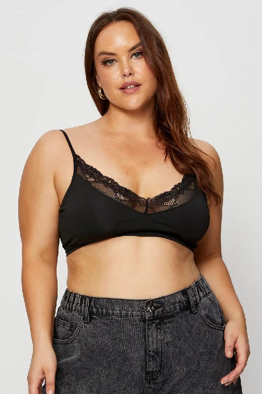 End-Of-Season Clearance Black Trim Bralette Lace