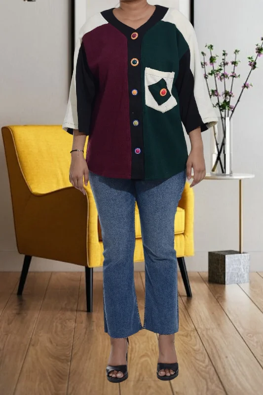 Trend Forward Threads Multi Color Shirt