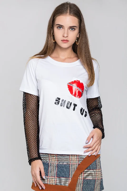 Clearance Event White Shut Up Top