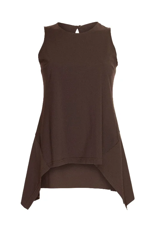 Trend Alert Side Angle Singlet - Chocolate Jersey 6076