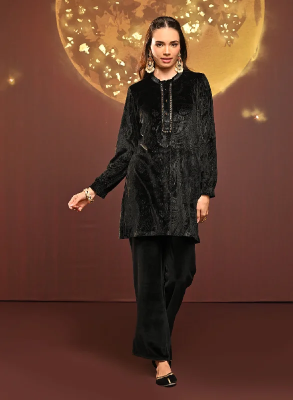 Massive Selection Sale Asma Black Velvet Kurti for Women