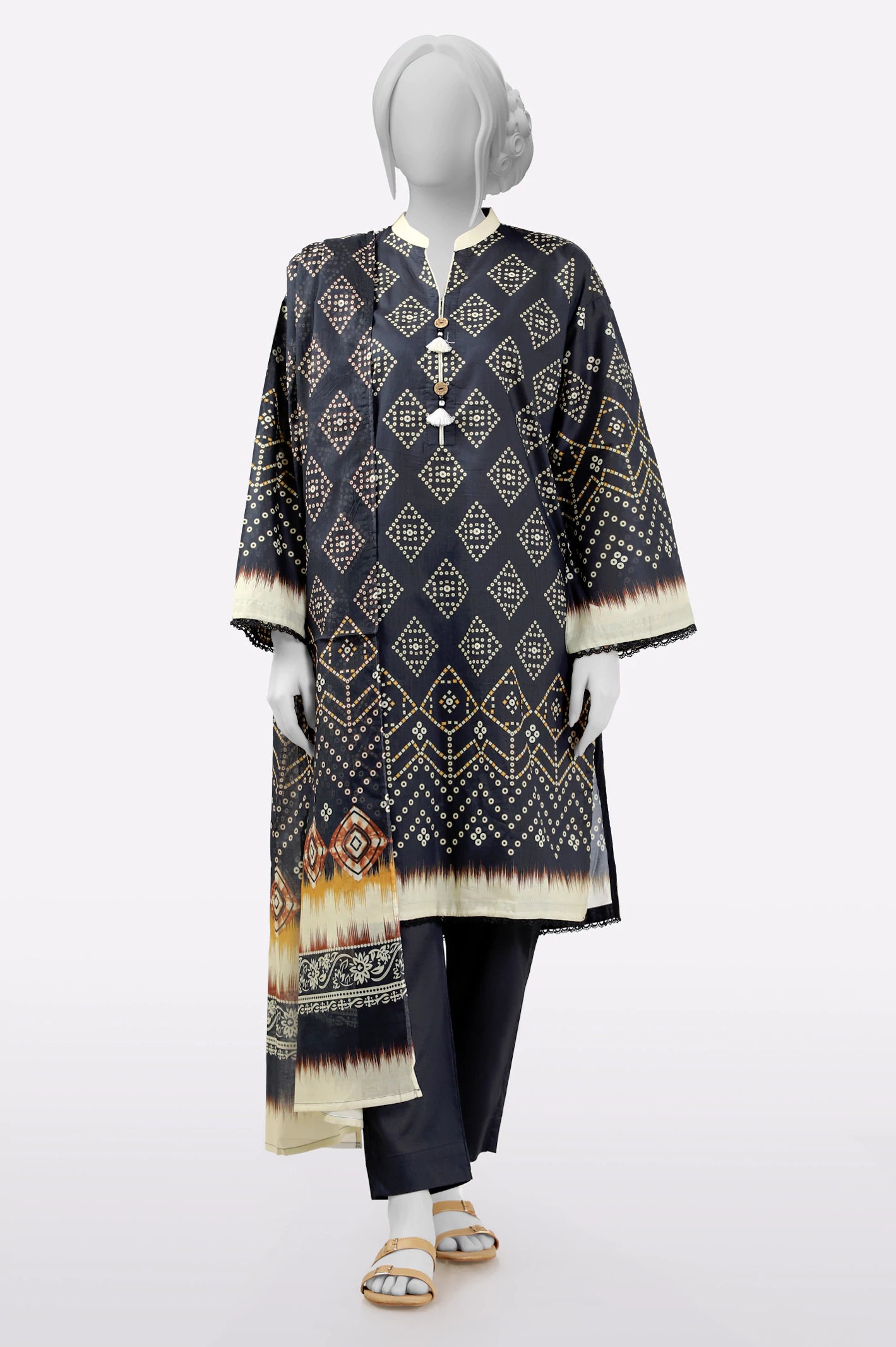 Hot Styles Black Printed 3PC