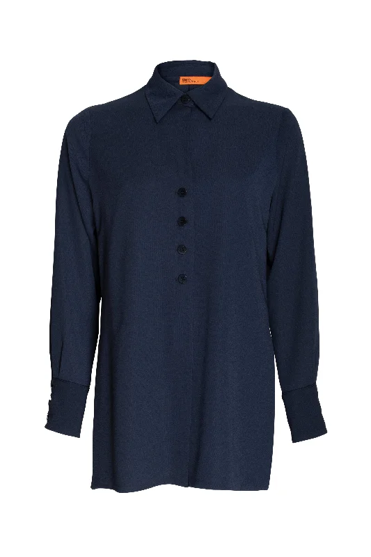 Day-To-Night Styles 4 Button Shirt - Navy 8649